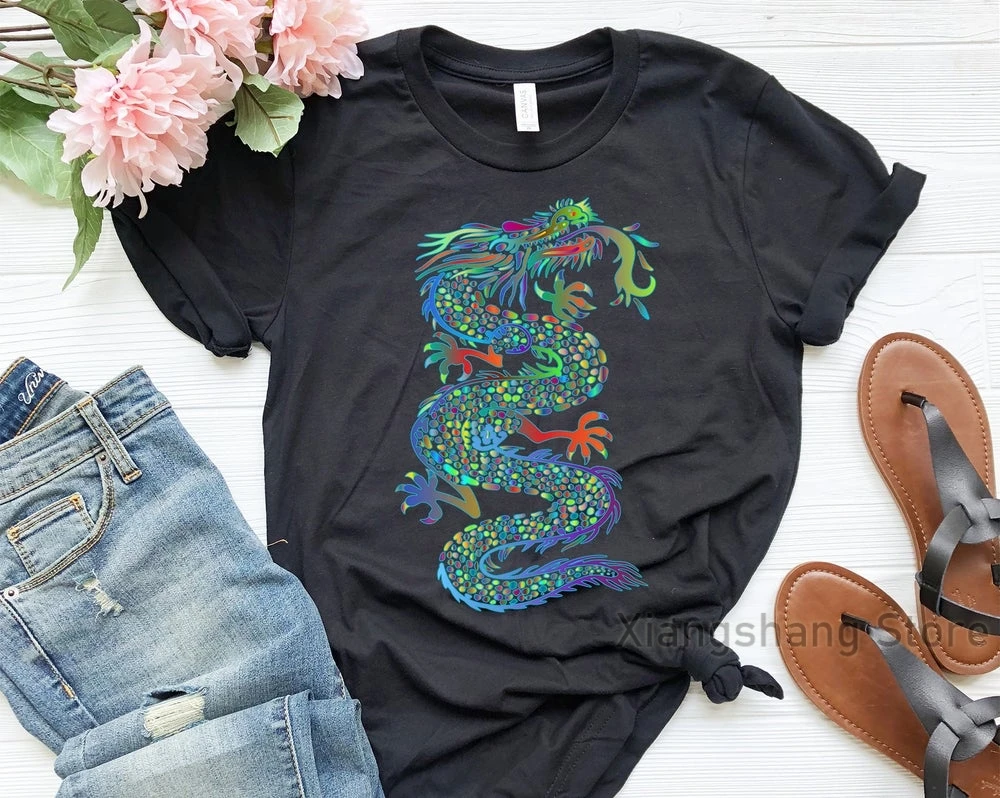 Рубашка с китайским драконом рубашка подарок Китайский Зодиак китайский новый