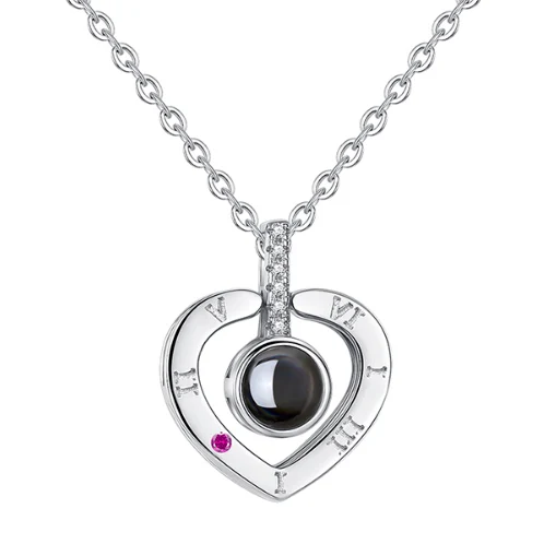 8 Dropshipping Rose Gold&Silver 100 languages I love you Projection Pendant Necklace Letter Love Memory Wedding Necklace - Окраска металла: 8