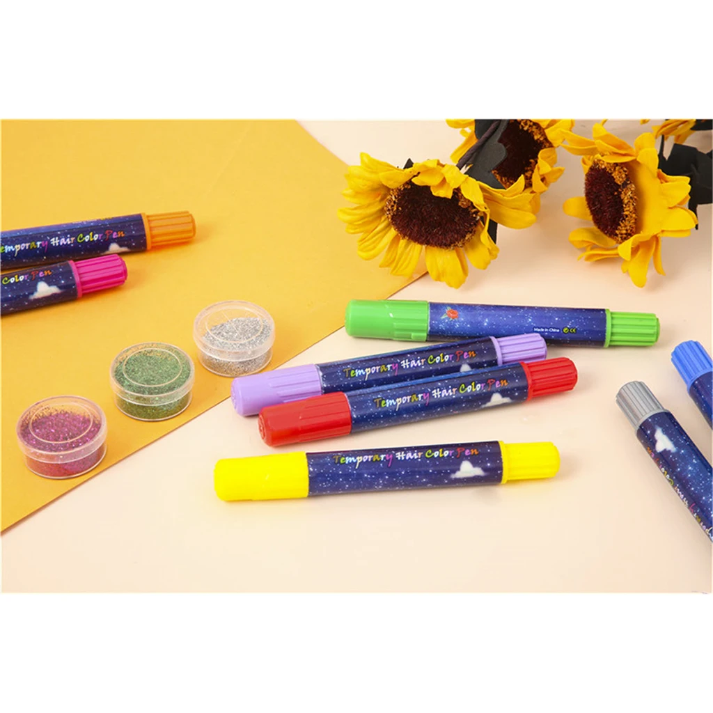 

Home Hair Chalk Pens 10Color Christmas Cosplay Hair Color Painting Hair Dye
