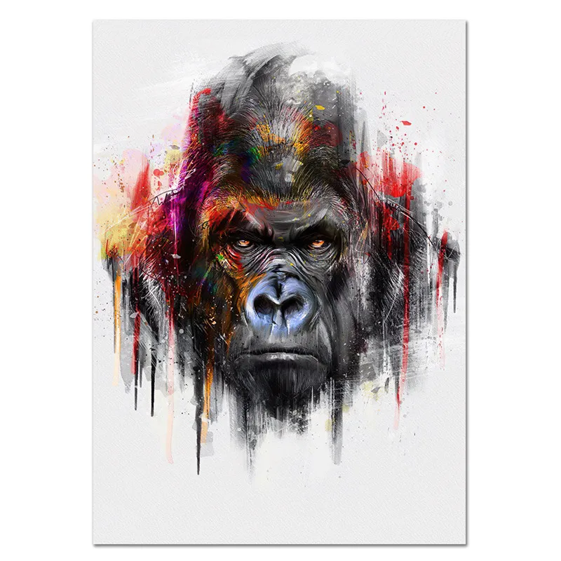 

modern wall decoration abstract colorful canvas orangutans painting animal pictures art canvas posters prints for dropshipping
