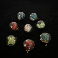 wholesale 5 piecespack of glass ball color dried flower pendant glass jar small pearls diy making necklace earrings size 16 mm