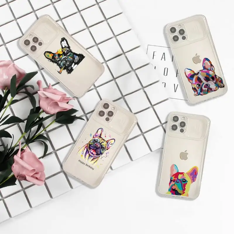 

Pug Dog French Bulldog Phone Case Transparent for iPhone 7 8 11 12 se 2020 mini pro X XS XR MAX Plus