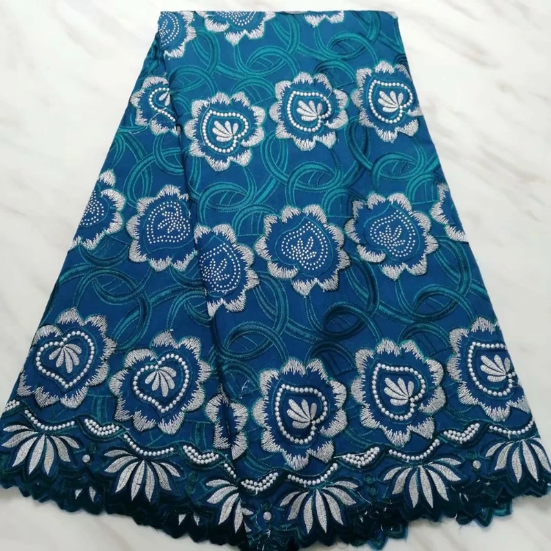 2020 Latest French Lace Fabric with Stones Flower Embroidery High Quality African Nigerian George Lace Fabric For Sewing Dress