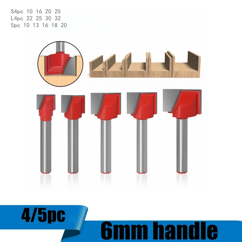 

4/5pc 6mm handle Cleaning bottom Engraving Woodworking Tools Bit solid Carbide Milling cutter End mill For wood cutter