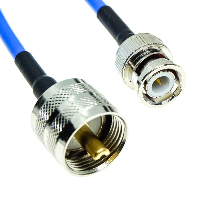 Полугибкий коаксиальный кабель с разъемом BNC папа на UHF PL259 RG402 0 141 дюйма 50 ом синий