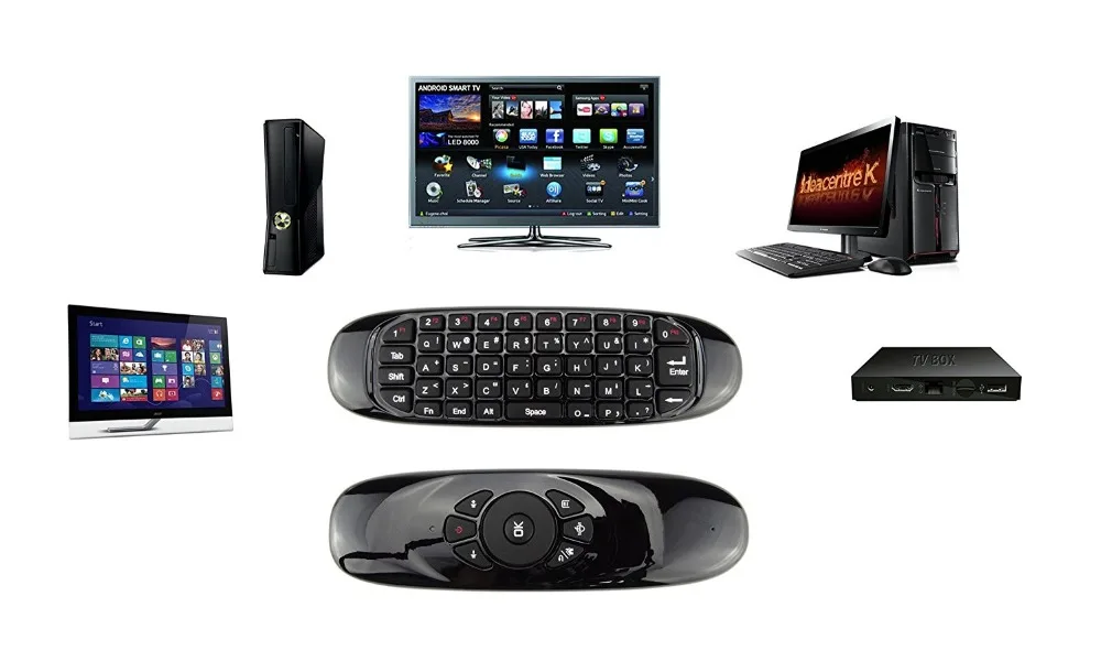 Горячая C120 английская русская 2,4G RF Air mouse беспроводная клавиатура Пульт дистанционного управления с голосовой подсветкой для Android Smart tv Box X96 MAX