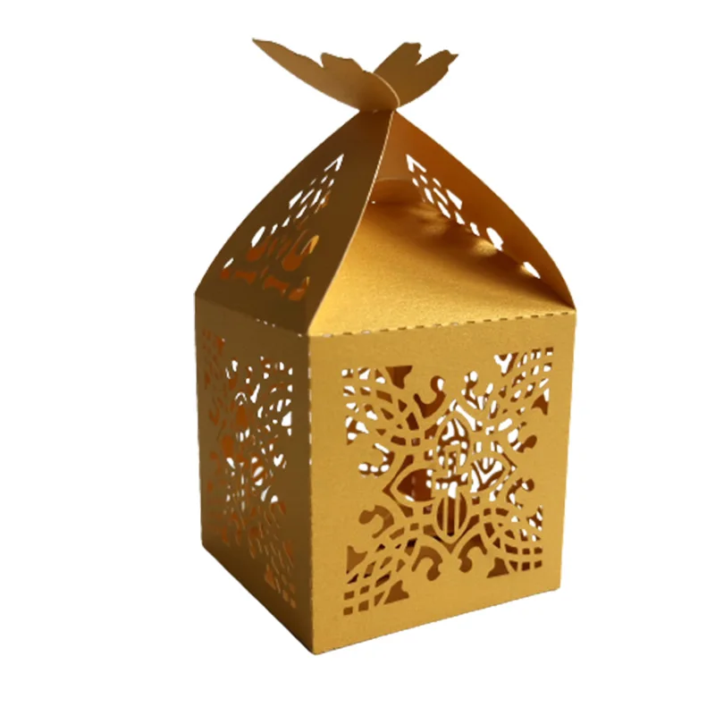 50 шт. крест и цветок Лазерная резка свадебные сувениры подарки коробка