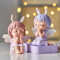 cute angel figurines resin girl statue mini garden accessories christmas decorations modern home decor children bedroom decor