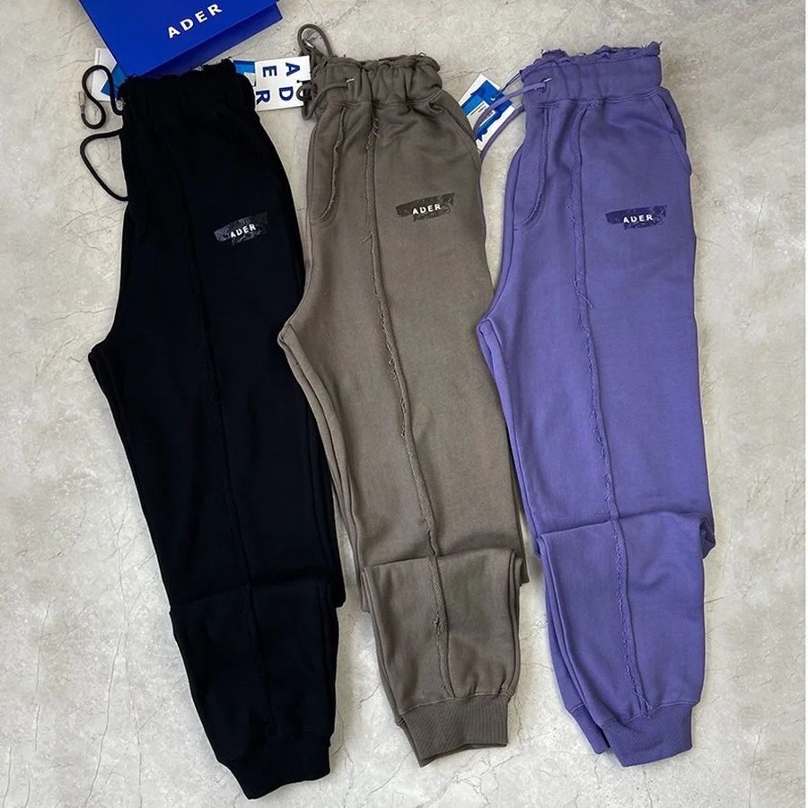 

ADER ERROR Pants Men Women Needlework Lounge Adererror Pants Cosmos Leather Fabric Patch Ader Trousers