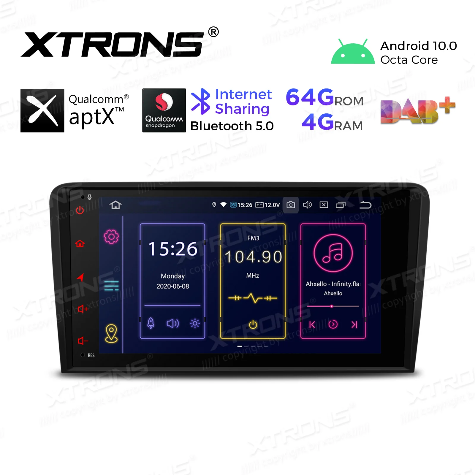 XTRONS Android 10 0 Qualcomm Bluetooth 5 автомобильный стереоплеер для Audi A3 8P 2003 2009 2010 2011 2012 S3 RS3