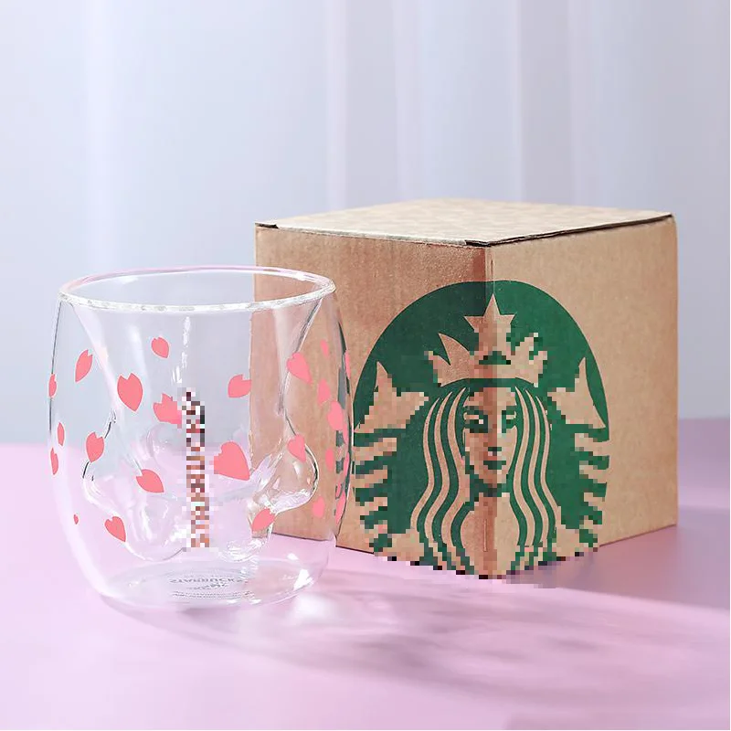 

Katze Klaue/Pfote Tasse Doppel Glas Kaffee Becher Cartoon Nette Katze Milch Saft Tasse Home Office Cafe Tazas Beste geschenk l
