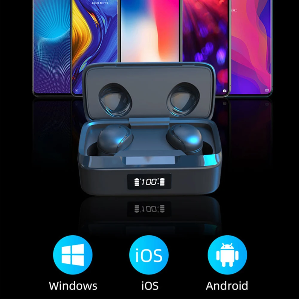 

Wireless Earbuds Bluetooth Smart Noise Reduction Earphones TWS Stereo Headphones Portable Charging Case Headset LED Display