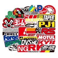 50pcs racing car stickers motocross racing helmet skateboard bicycle laptop pvc jdm decal luggage sticker