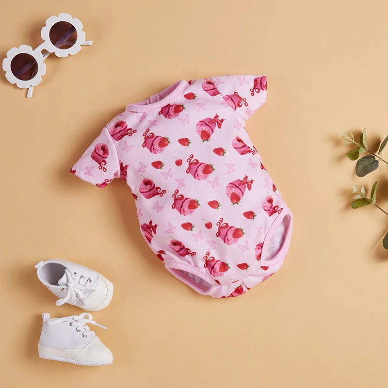 

Одежда для кукол реборн RBG, 20-22 дюйма, Кукла наряд короткий рукав клубника, мороженое, кукла, боди