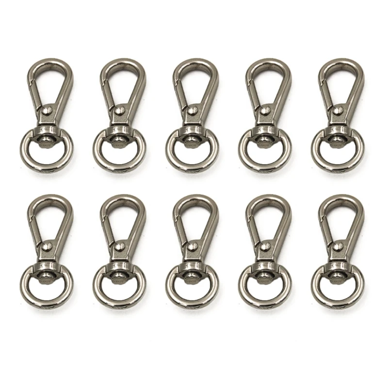 

10Pcs Metal Swivel Lobster Clasps Rings for Handbag Purse Strap DIY Craft