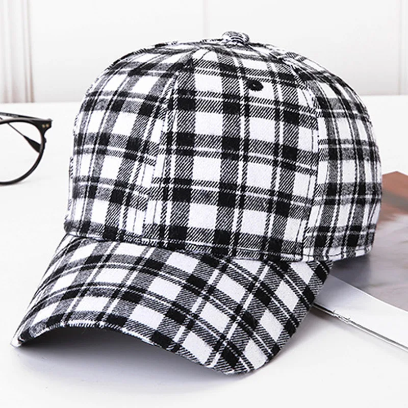 Бейсбольная кепка для мальчиков и девочек Детская спортивная шапка в клетку