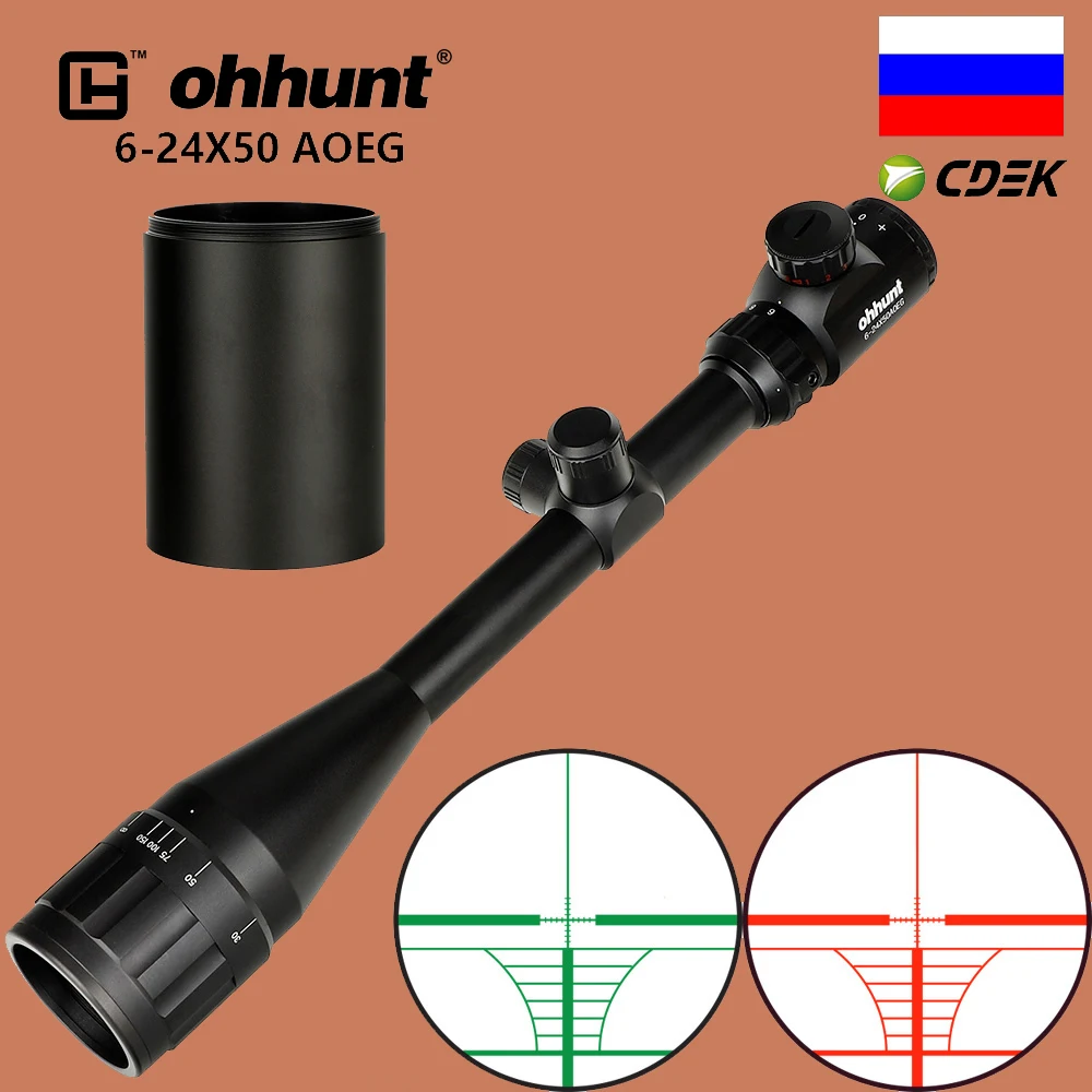 Тактический прицел ohhunt 6 24X50 AOEG оптическая винтовка с проволочной сеткой для