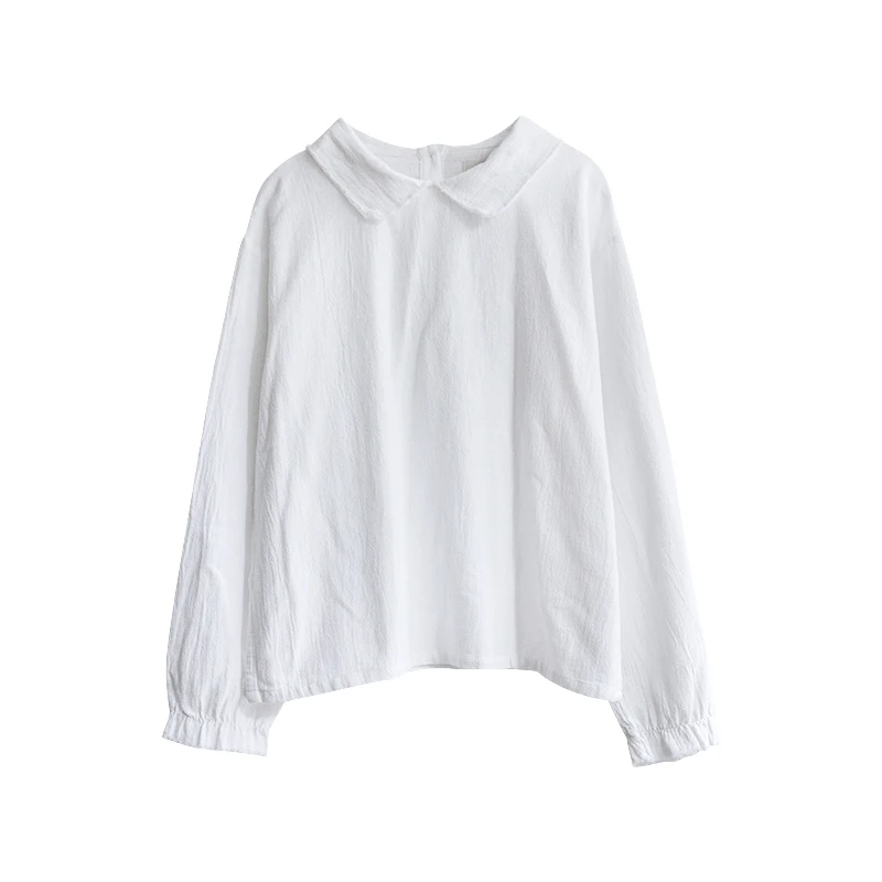 Белая рубашка imakokoi с кукольным воротником, оригинальный дизайн, простой тонкий рукав-фонарик, Женская Весенняя коллекция 2020 года, 192861 от AliExpress RU&CIS NEW
