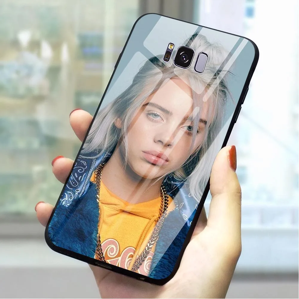K1027311 Billie Eilish закаленное Стекло чехол для телефона для samsung S7 чехол Galaxy A70 A60 M40 A50 A40 A20 A30 A10 S7 край S8 S9 плюс S10 - Цвет: K1027311