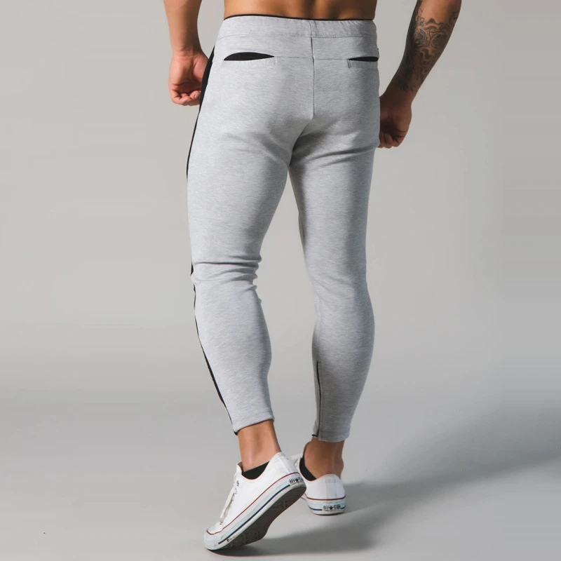 Модные Повседневные спортивные штаны для бега серые мужские фитнеса и