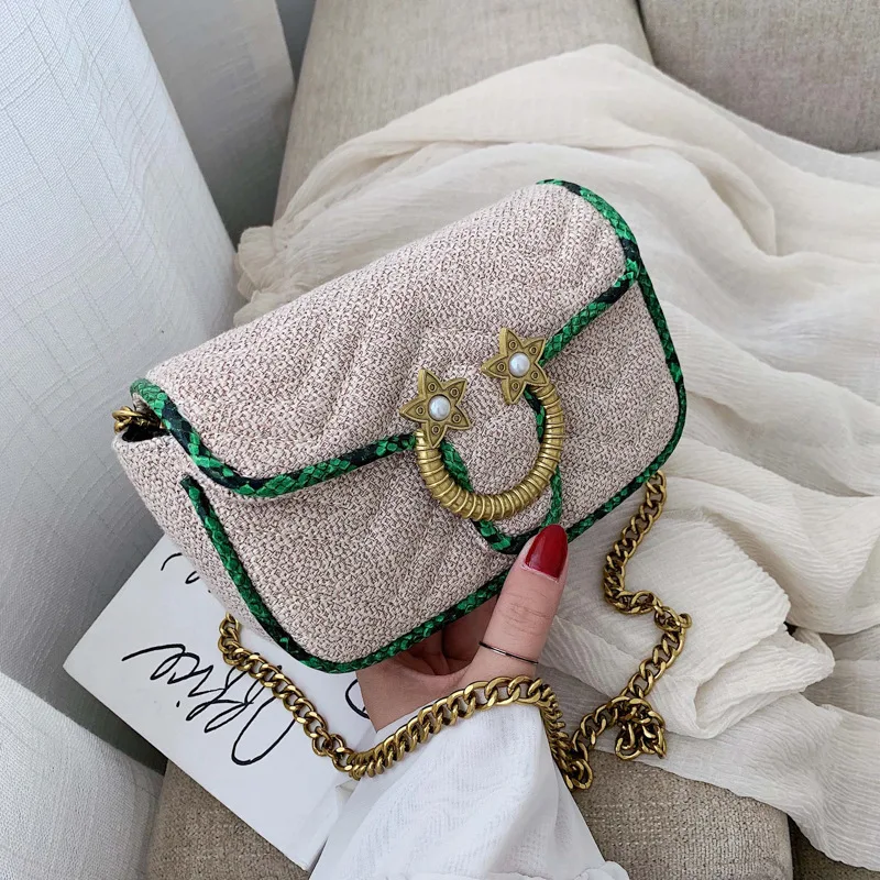 Новинка 2019 шерстяная мягкая хлопковая маленькая квадратная сумка змеиная