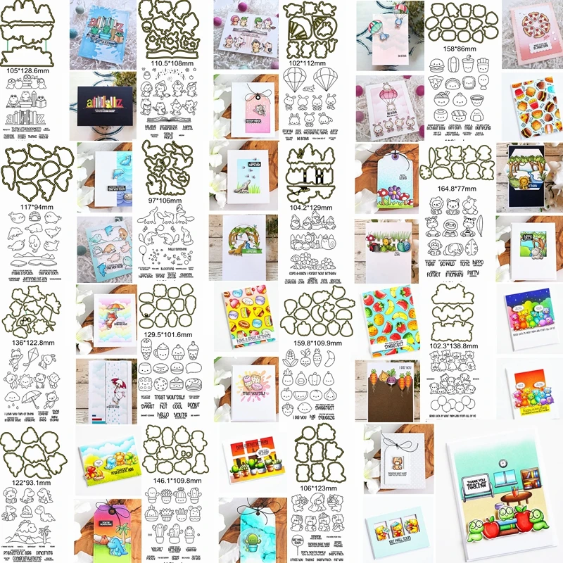 Смешанные милые животные еда буквы слова Предложение кактус металлические