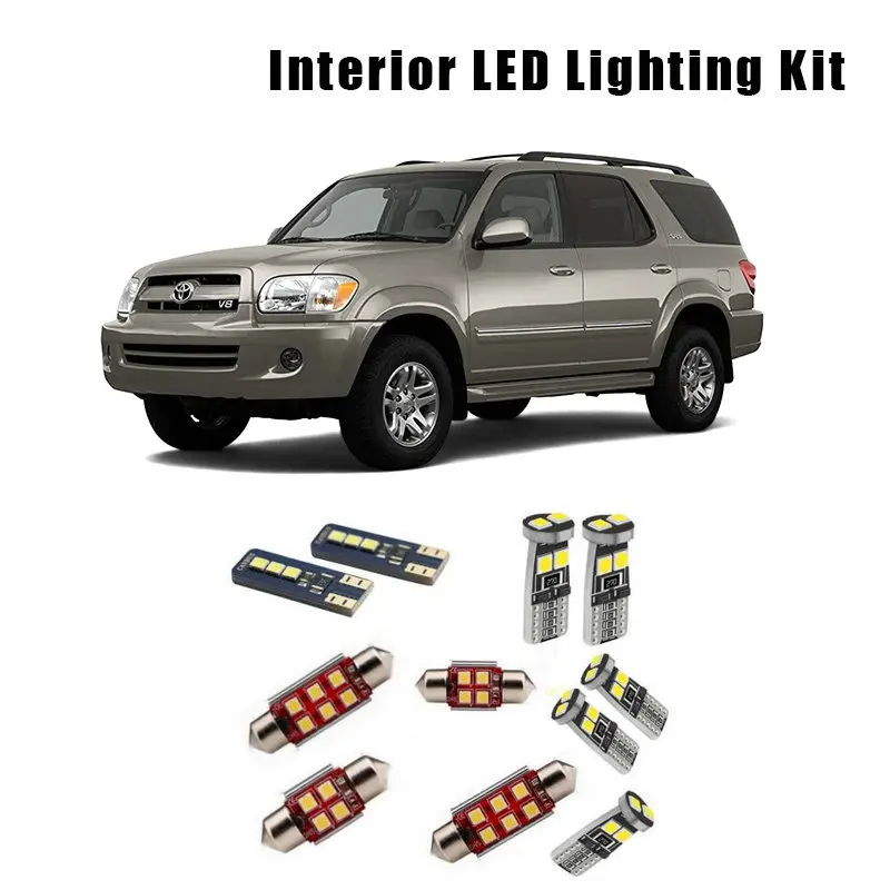 

Для Toyota Sequoia 2001-2003 2004 2005 2006 14 лампочек белый Canbus внутренний светодиодный автомобильный светильник для чтения устанавливаемый на дверь номер...