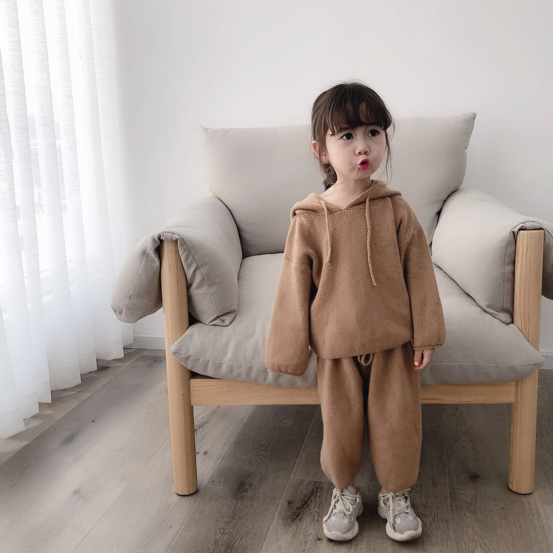 Новый свитер для осени и зимы 2019 года двухсекционный костюм мальчиков девочек с