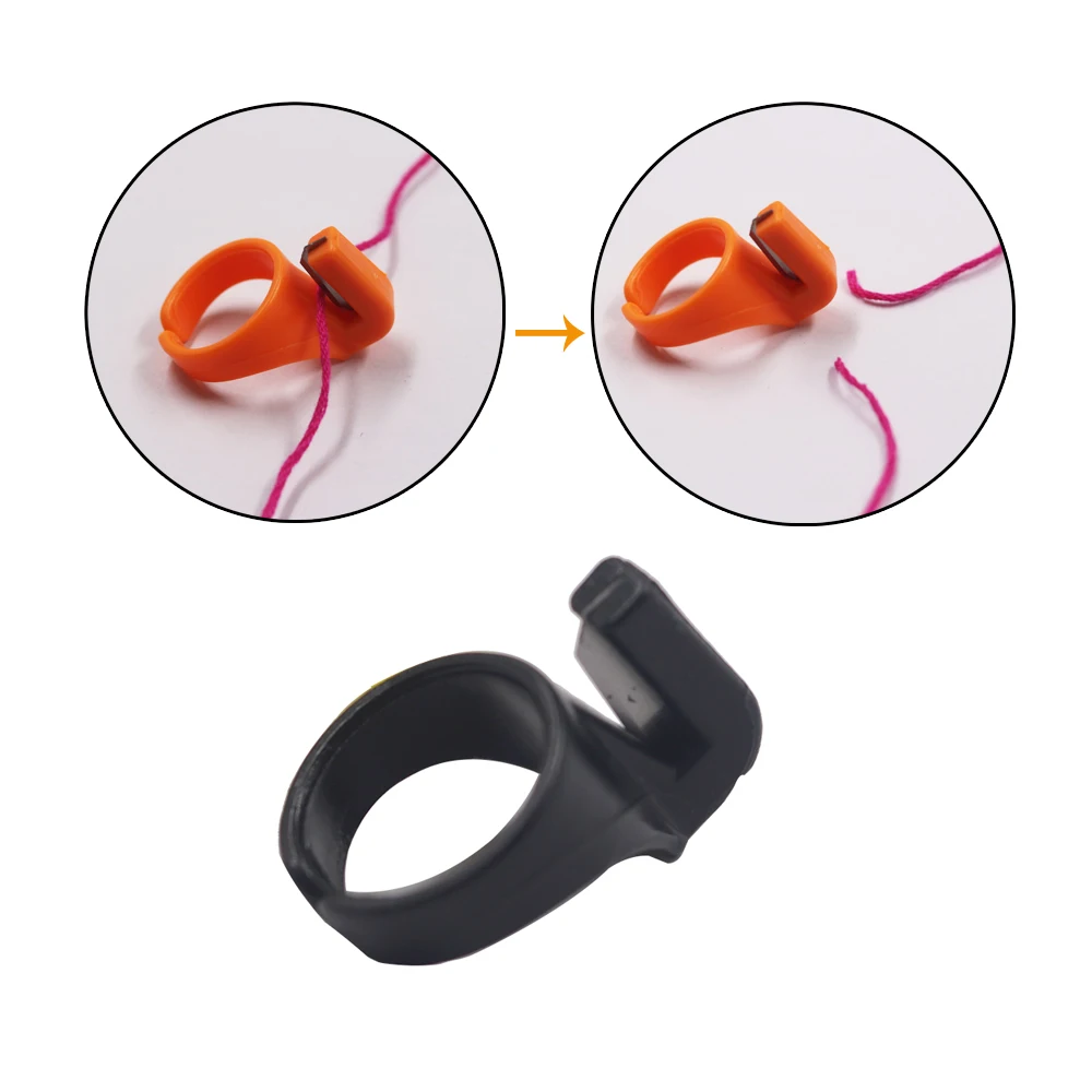 Случайный цвет 2 шт палец нож кольцо стеганая резьба резак наперсток Швейные