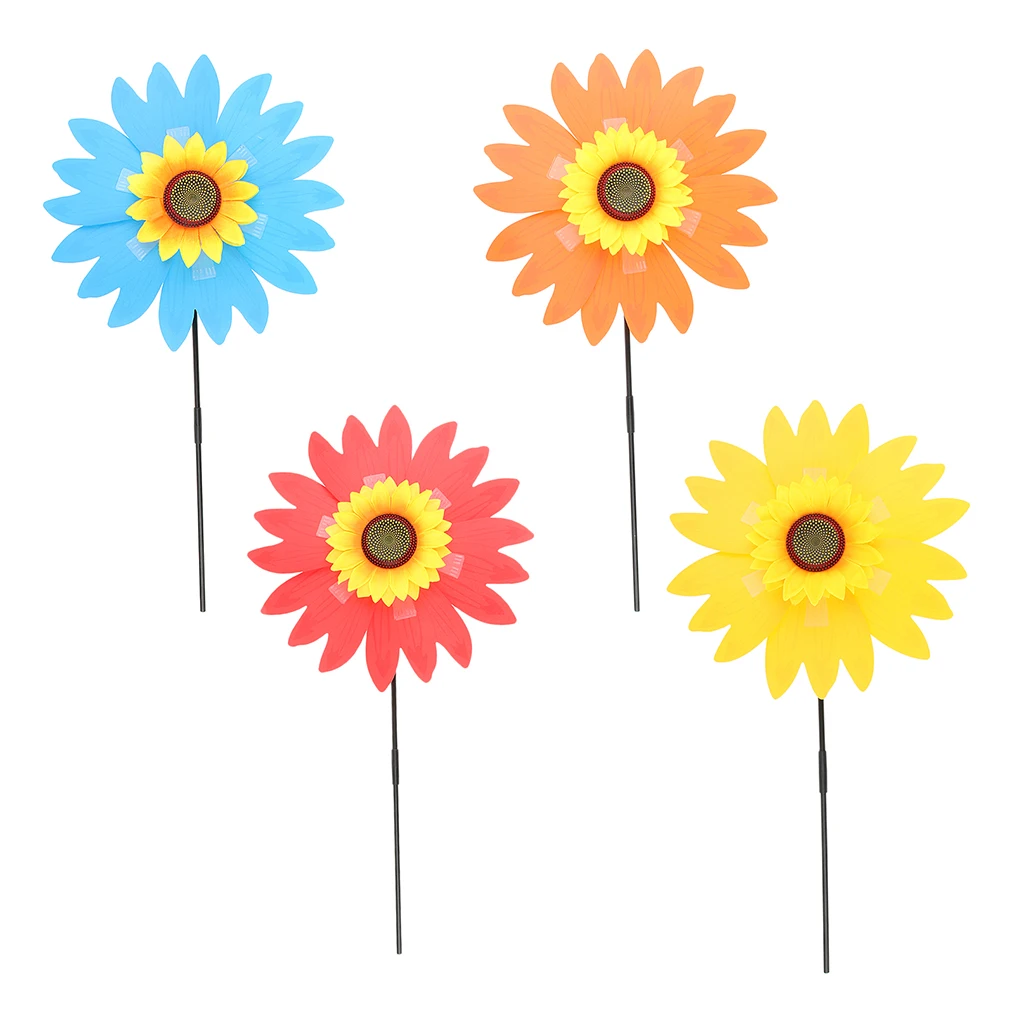 

Camping Sun Flower Windmill Garden Park Decoration Ornament Large Size 36x75cm