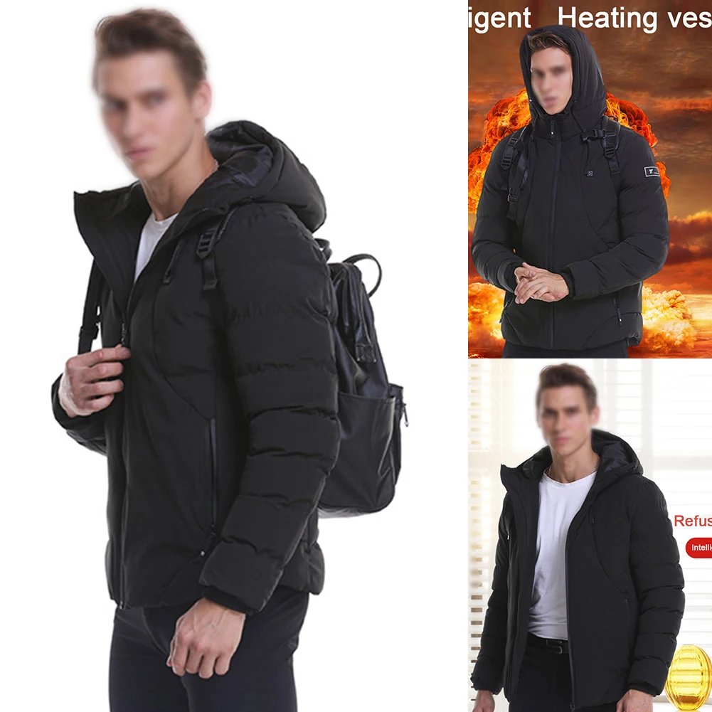 Мужская Теплая стеганая куртка с капюшоном зимняя теплая водонепроницаемая