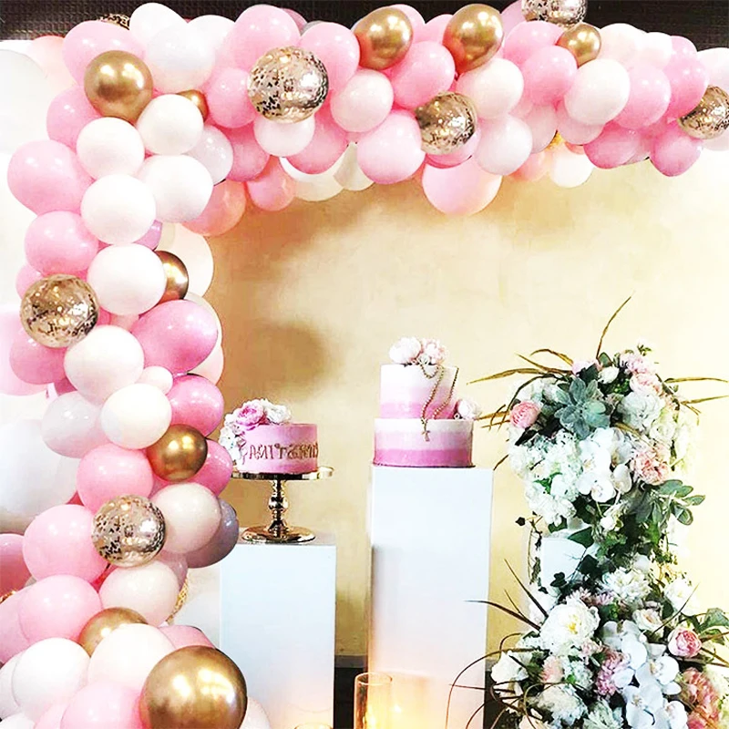 118 шт. цвета: розовый белый золотистый воздушный шарик в гирлянда арочный