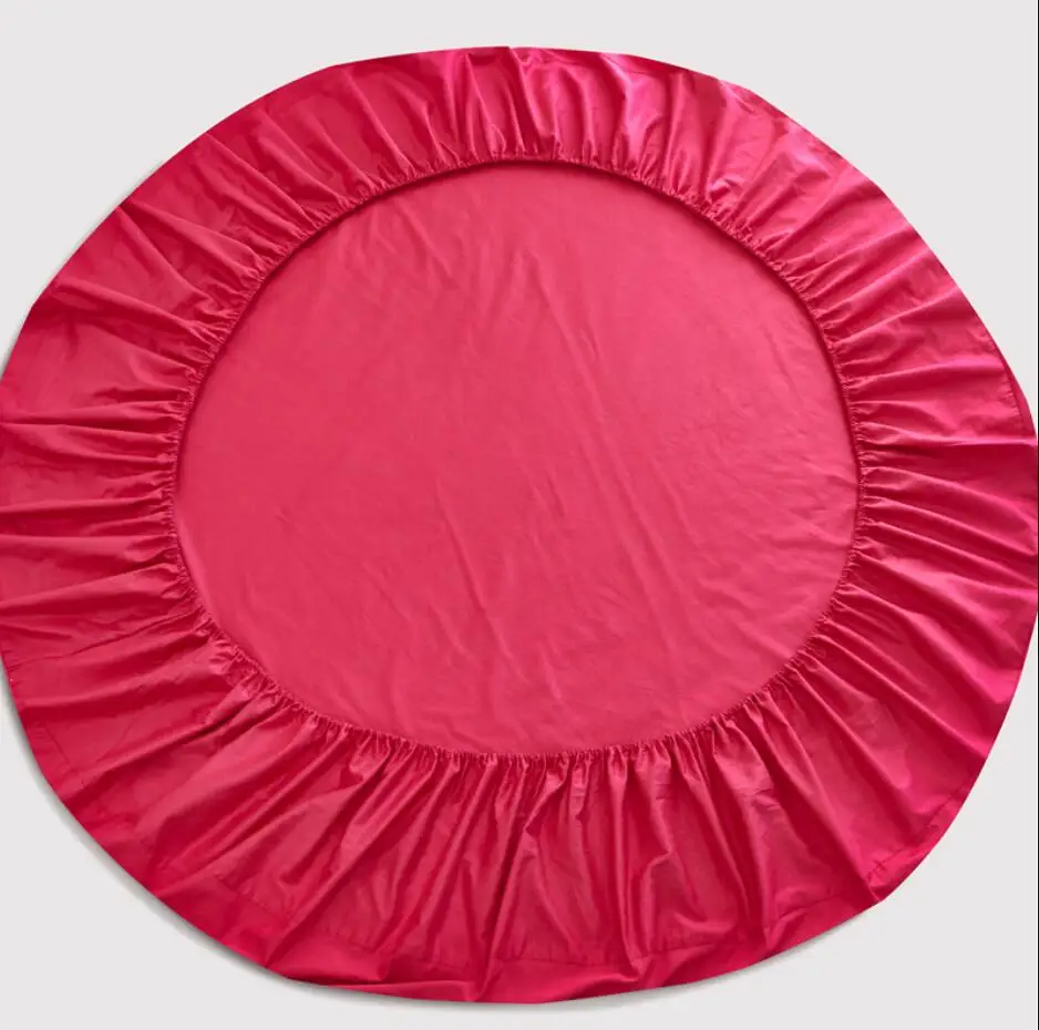 3 шт сплошной цвет 100% хлопок Круглый простыня набор круглый настраиваемый матрас