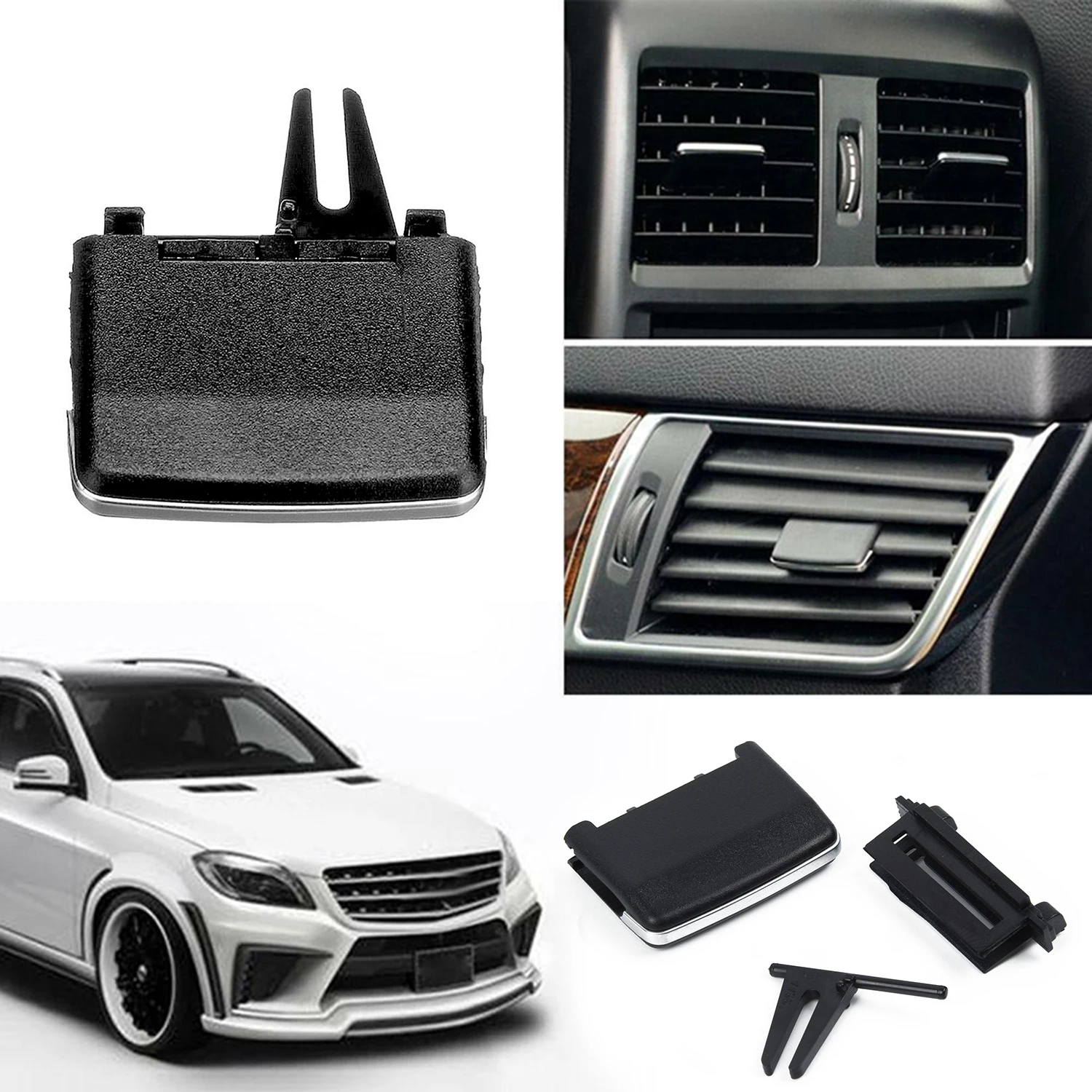 

1*Auto Car A/C Air Vent Outlet Tab Clip Repair Parts For Mercedes Benz W166 X166 ML GL Black Car Front Air Conditioning Vent