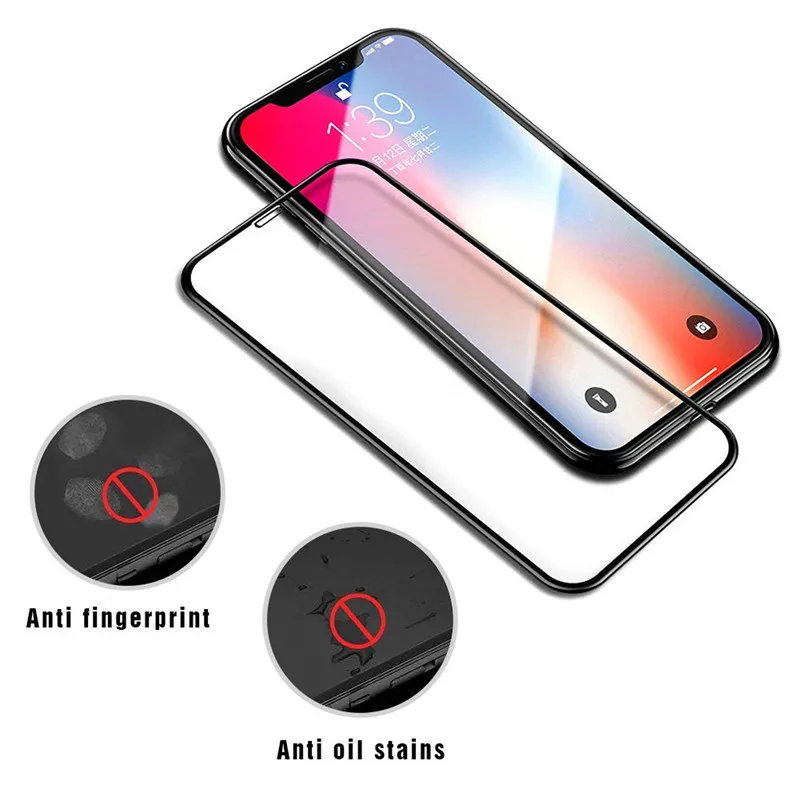 

1/2/5 PCS 9H Tempered Glass For iPhone X XS Max 11 Pro Front Film Full Cover Glass Screen Protector For iPhone 6 6s 7 8 Plus XR