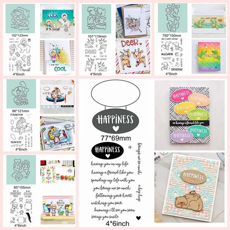 Смешанные изображения милых животных оленей медведя крокодила надписей