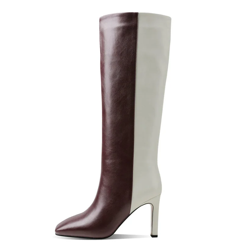 

2021 New Women Knee High Boots Fashion Women Western Boots Winter Boots Plus Size 43 Modern Boots Mixed Colors