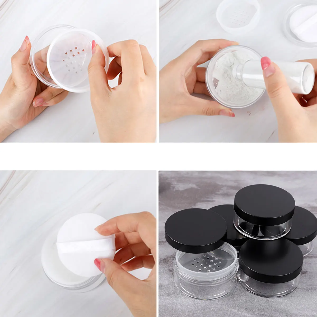 5 шт. пластиковые мини банки для хранения косметики с крышкой|Бутылки и хранения| |