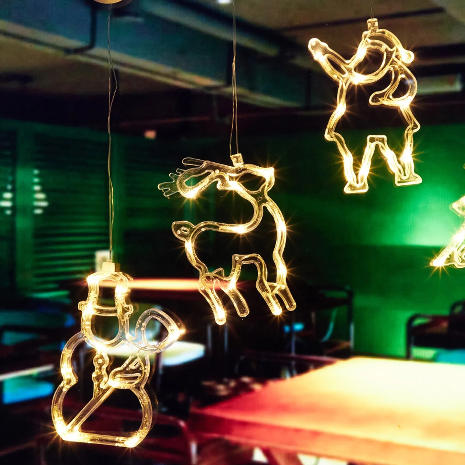 Светодиодная гирлянда с оленем Рождественская в виде снеговика рождественская