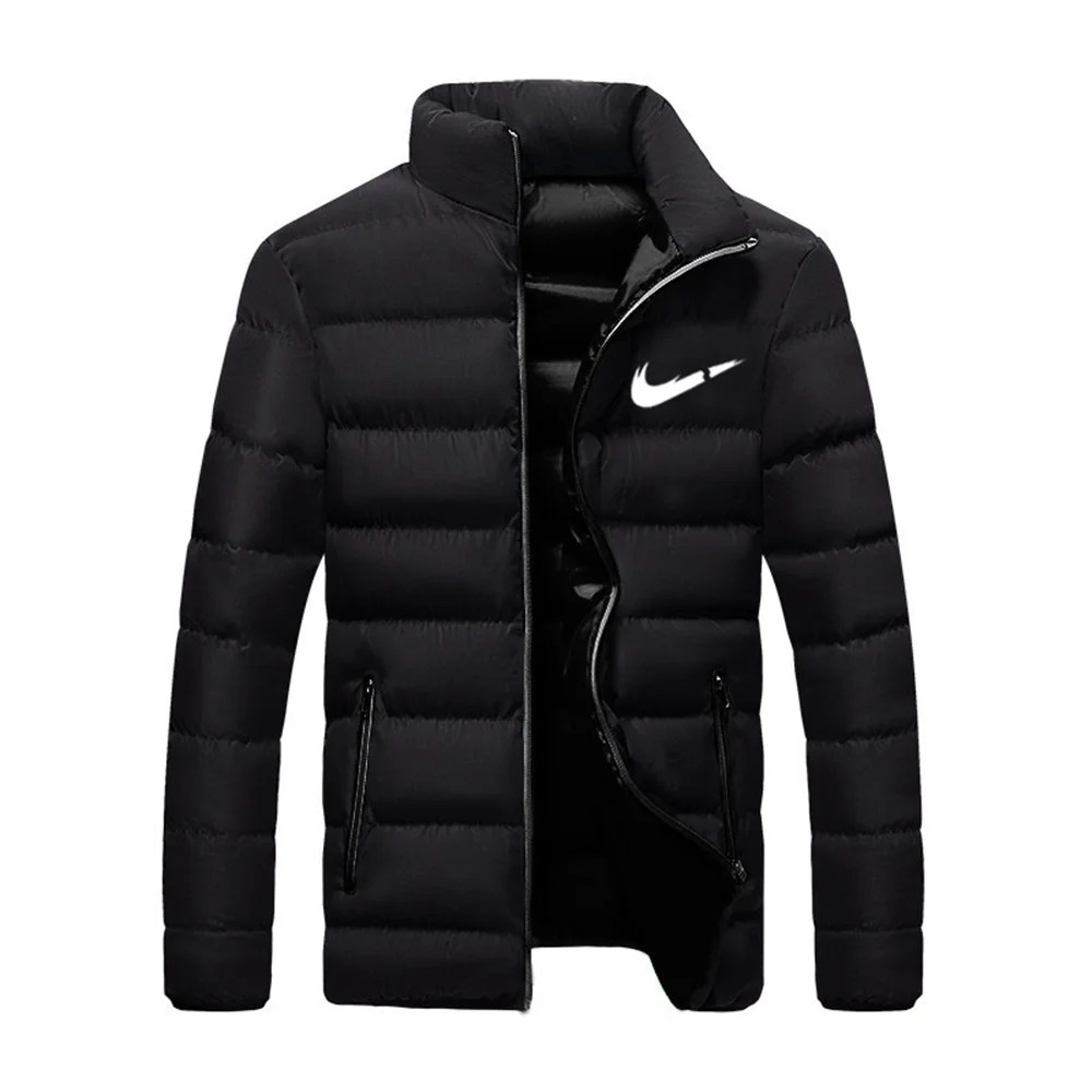 Новинка 2021, зимняя куртка, Мужская модная куртка с воротником-стойкой, Паркера, Мужская стеганая куртка на молнии, мужская зимняя куртка