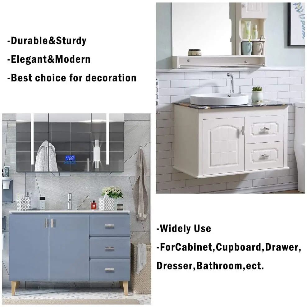 

Goldenwarm Cabinet Handles Brushed Nickel Drawer Pulls Cabinet Pulls Modern Cabinet Hardware for Kitchen Cabinets Cupboard Door