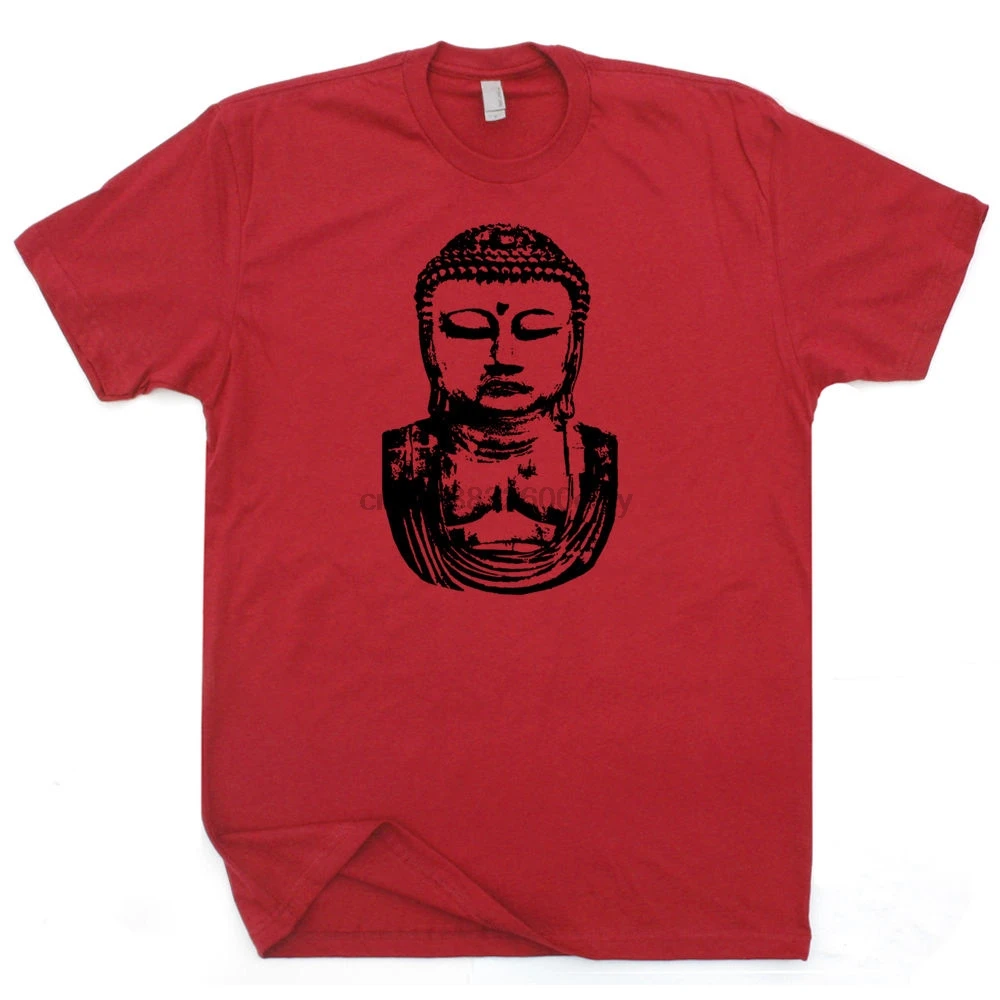Топы крутая футболка Футболка Будда буддийская винтажная статуя Karma Namaste Yogar Peace