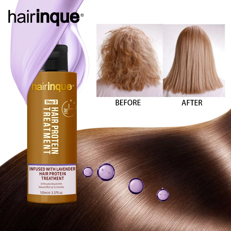 

HAIRINQUE 12% Lavender Smell Brazilian Keratin Treatment Straightening Hair Repair Damaged Frizzy Hair Make Hair Smoothing 100ml