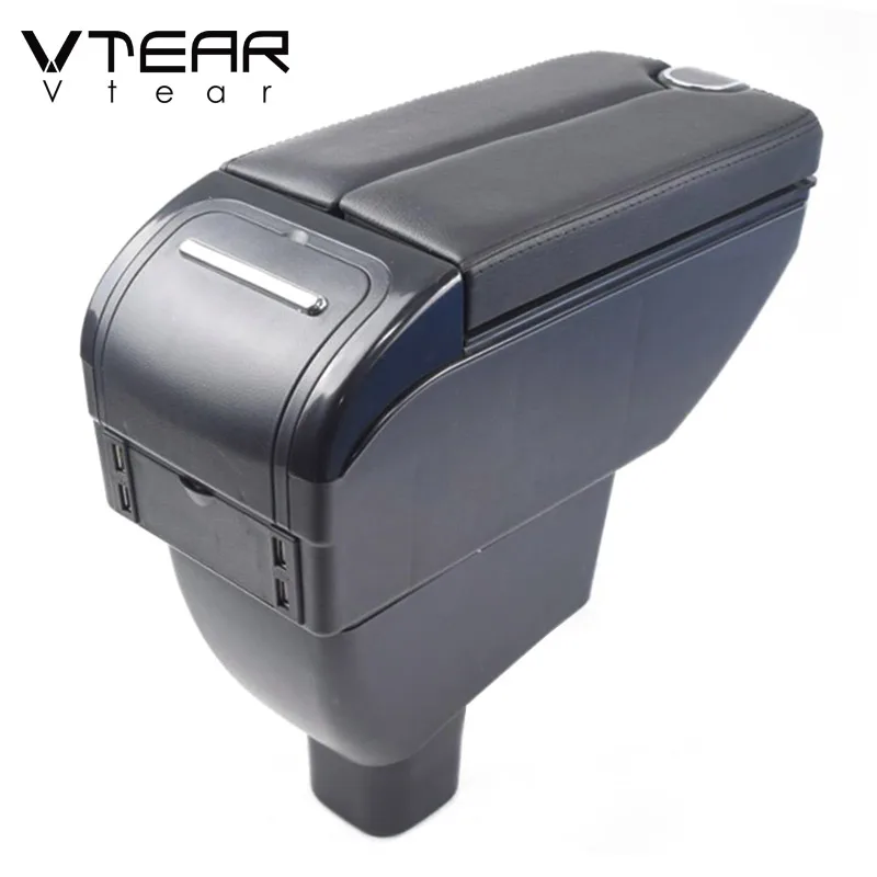 Автомобильный подлокотник Vtear USB ящик для хранения центральной консоли ABS