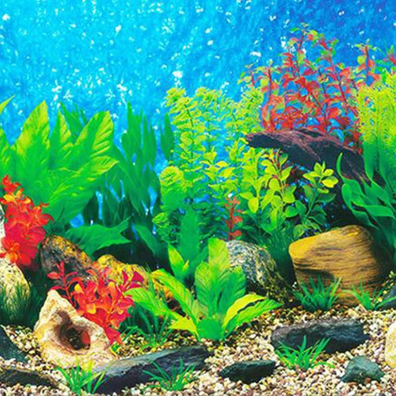 Aquarium background paper HD picture 7d three-dimensional fish tank wallpaper painting double sided aquarium decorati | Дом и сад