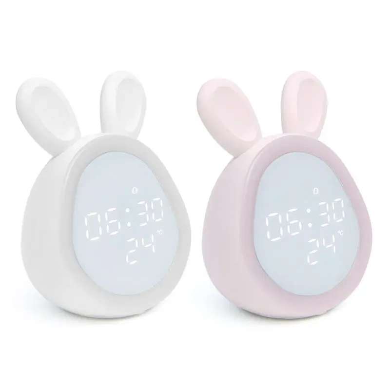 

Bluetooth Alarm Clock LED Night Light Voice Control Temperature Display Bedside
