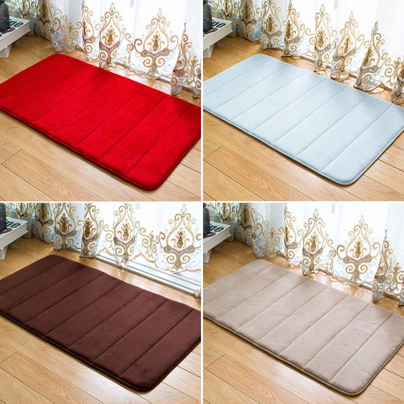 

Water Bathroom Mat Thicken Absorption Non-slip Rug Carpet Mat Home Bath Large Carpets Coral Fleece Bathroom Rug Set Bathroom