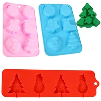 christmas chocolate cake ice mould tray bakeware mold candy silicone christmas tree snowman santa claus mould