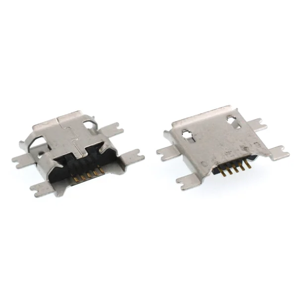 

50pcs 100 pcs/lot 5-pin connector Micro Micro 4-pin flat SMT USB connector port Jack Sockect terminal tail plug