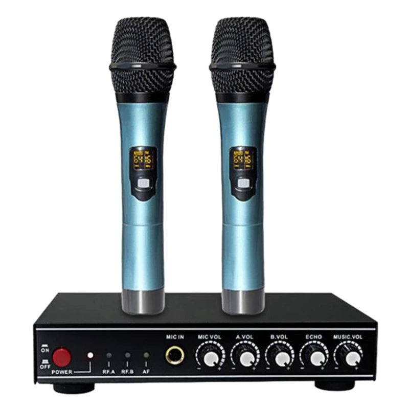 

U Segment Bluetooth Wireless Microphone One for Two for Home TV KTV Live Dynamic Microphone with DSP Reverb Module
